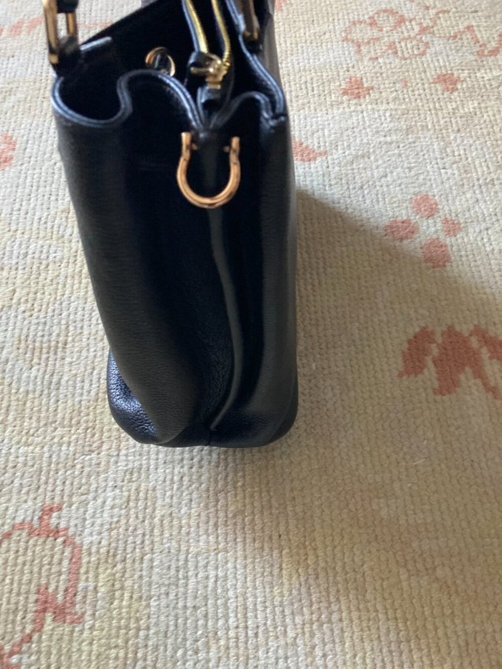 Quince Italian Leather Triple Compartment Bucket Bag in Black - Picture 6 of 7